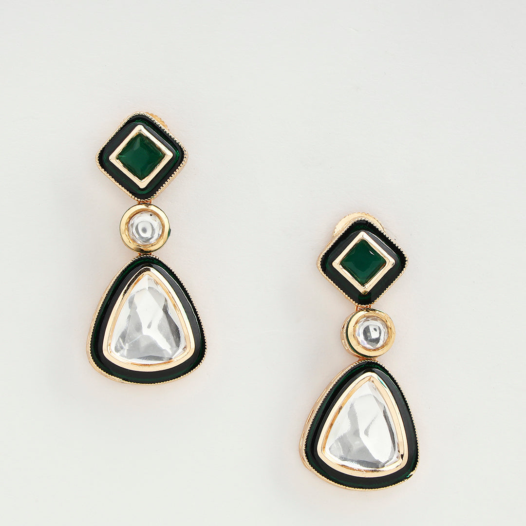 Classic Kundan Drop Earrings