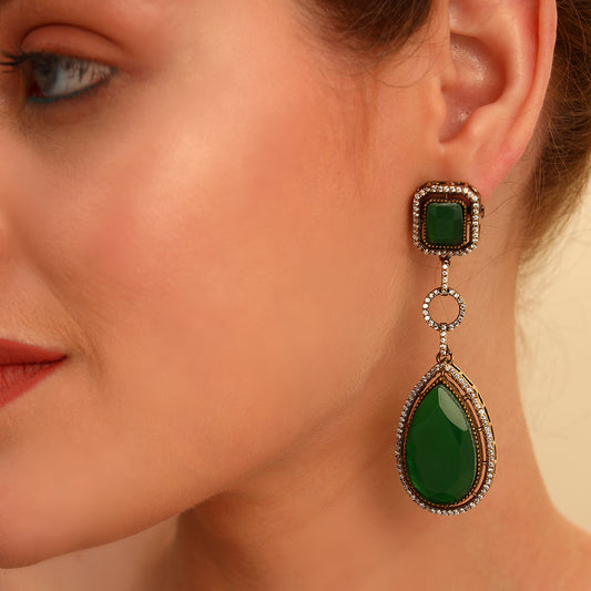 Green Onyx Drop Earrings
